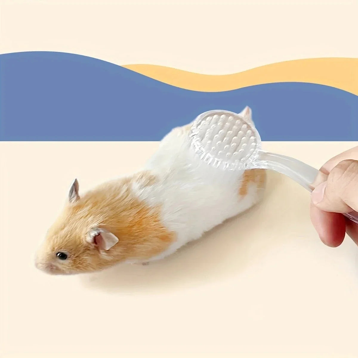 1pc-Plastic Hamster Brush with Soft Bristles - Transparent Pet Grooming Comb for Mice and Small Animals